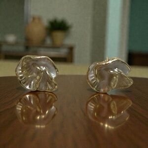 Elegant Gold and Silver Floral Earrings